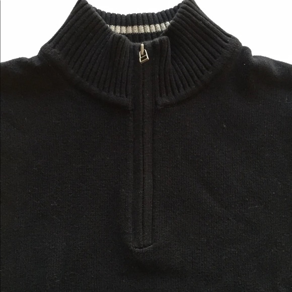 Dockers Men’s Half Zip Sweater Black Tan Large Cotton - Picture 2 of 16